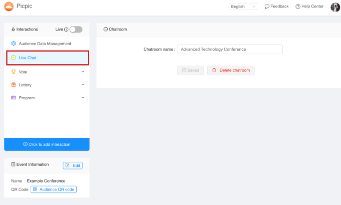 add live chat function