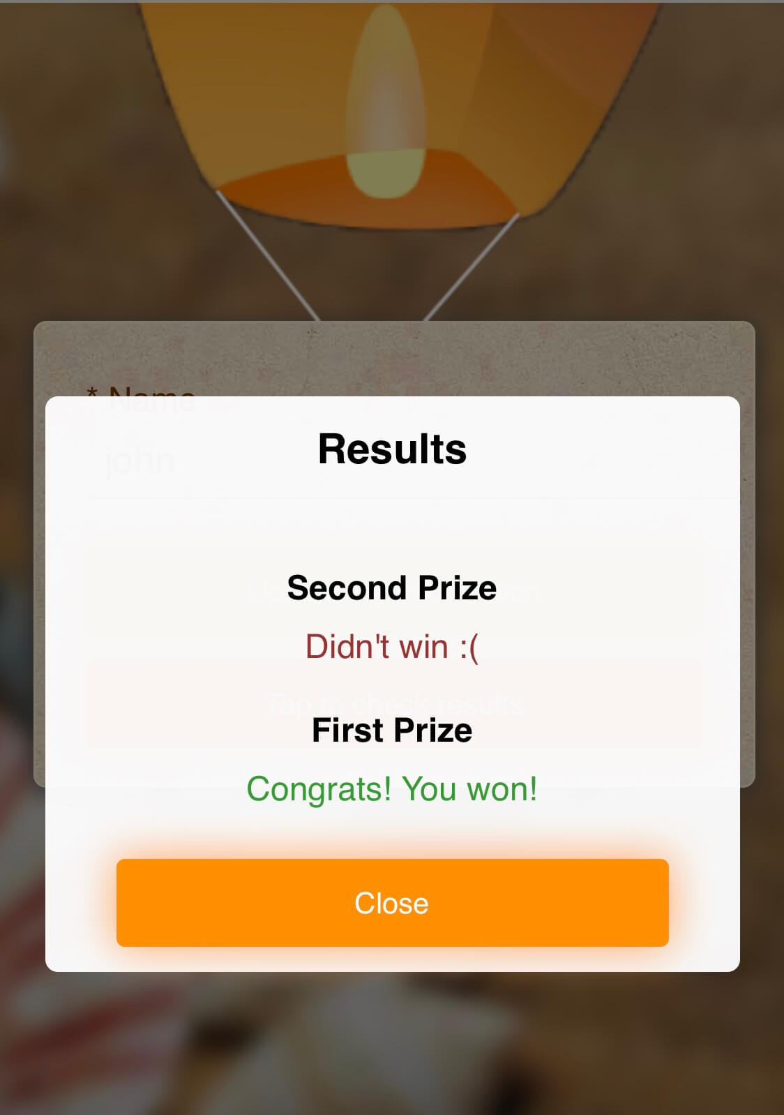 win a prize
